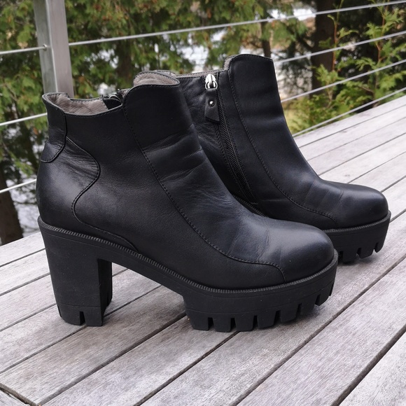 Shoe the Bear leather platform ankle boots - Picture 2 of 13